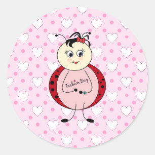 Sticker Rond Petite Tatigue rose Fashionista aux Coeurs
