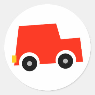 Sticker Rond Petite voiture rouge