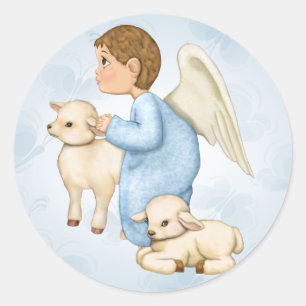 Sticker Rond Petites bénédictions Angel Boy