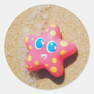 Sticker Rond Petites étoiles de mer