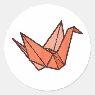 Sticker Rond Petites grues Origami