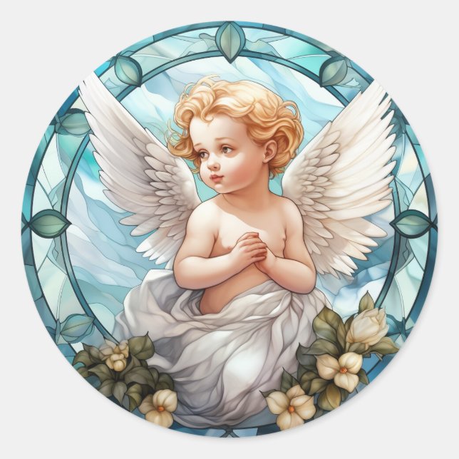 Sticker Rond Petits amoureux d'Angel (Devant)