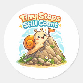 Sticker Rond Petits Pas Comptent - Escargot Inspirant