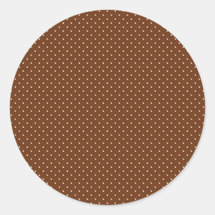 Sticker Rond Petits Pois blancs sur le Brown au chocolat