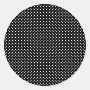 Sticker Rond Petits pois blancs sur noir