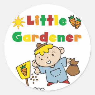 Sticker Rond Petits T-shirts et cadeaux de jardinier de garçon