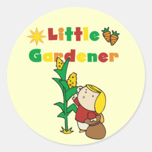 Sticker Rond Petits T-shirts et cadeaux de jardinière de fille