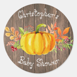 Sticker Rond Peu d'autocollant en bois rustique de baby shower
