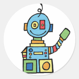 Sticker Rond Peu d'autocollants de robot