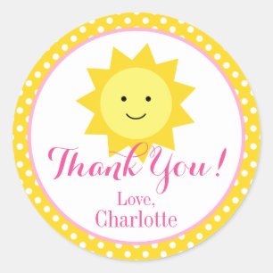 Sticker Rond Peu de faveur d'anniversaire de jaune de rose de