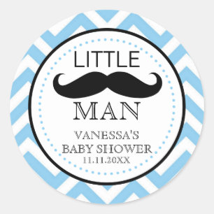 Sticker Rond Peu de faveur de baby shower de garçon de