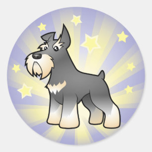 Sticker Rond Peu de Schnauzer d'étoile