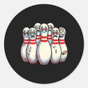 Sticker Rond Peur Bowling Pins Cartoon Fun Bowler Humorisme