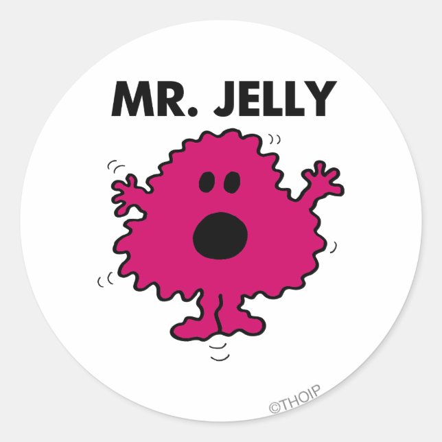 Sticker Rond Peur et nerveux M. Jelly (Devant)