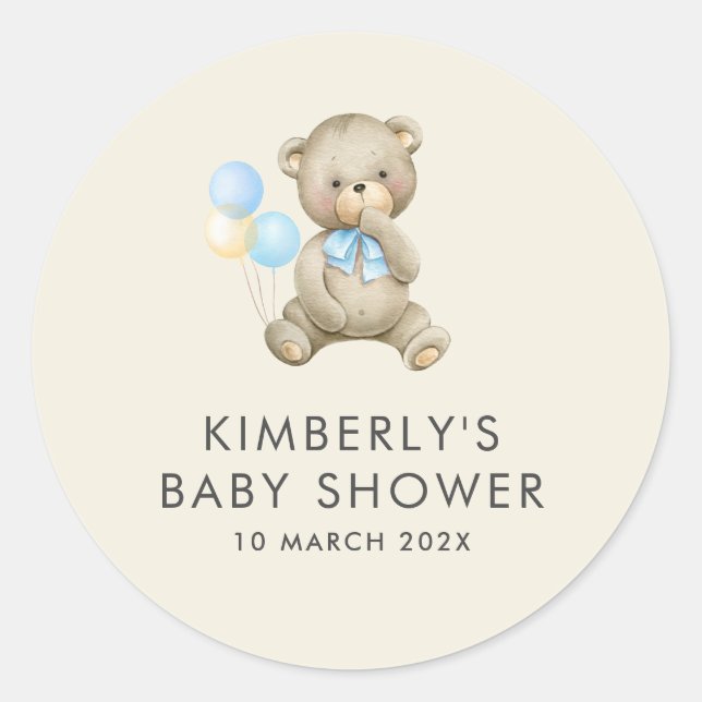 Sticker Rond peut attendre un baby shower (Devant)