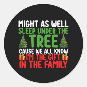 Sticker Rond Peut-Être Aussi Dormir Sous L'Arbre Parce Que Nous