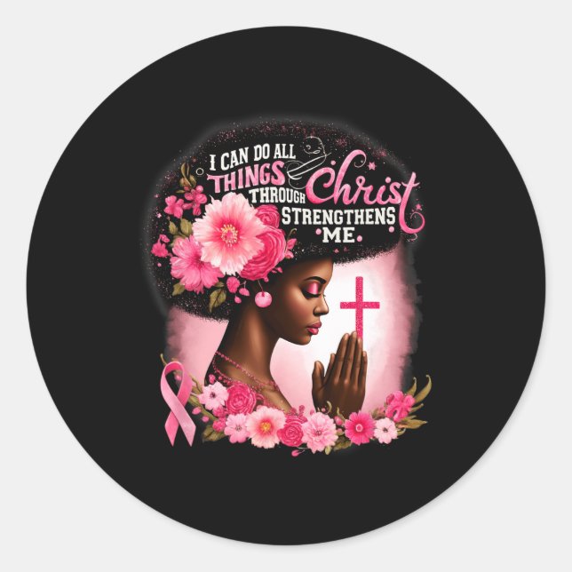 Sticker Rond Peut Faire Toutes Les Choses Par Le Christ Qui Ren (Devant)
