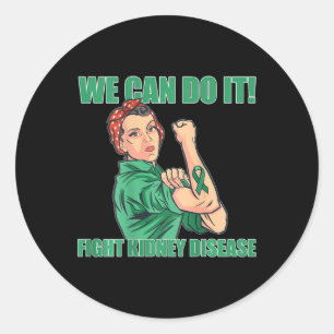 Sticker Rond Peut Le Faire Rosie Riverter Combattre La Maladie 