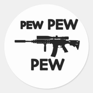 Sticker Rond Pew pew gun