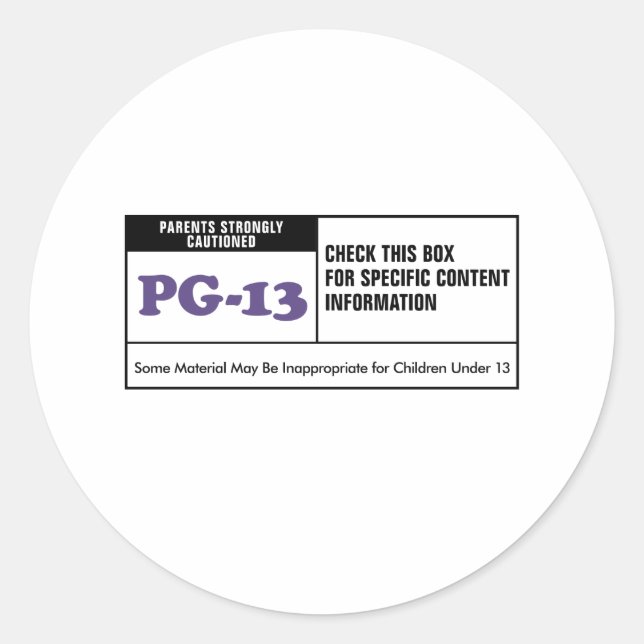 STICKER ROND PG 13 (Devant)