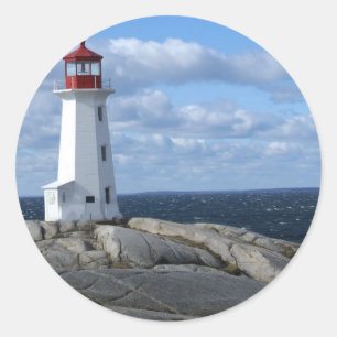 Sticker Rond Phare à Peggy's Cove