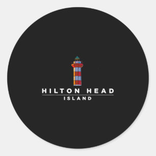 Sticker Rond Phare de l'île de Hilton Head Sc Souvenir de vacan