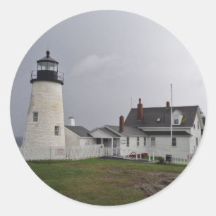 Sticker Rond Phare de Pemaquid Point, Maine