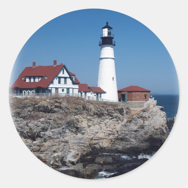 Sticker Rond Phare de Portland Head (Devant)