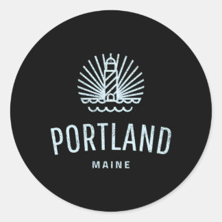 Sticker Rond Phare de Portland Maine