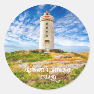 Sticker Rond Phare de Skarsviti, Islande