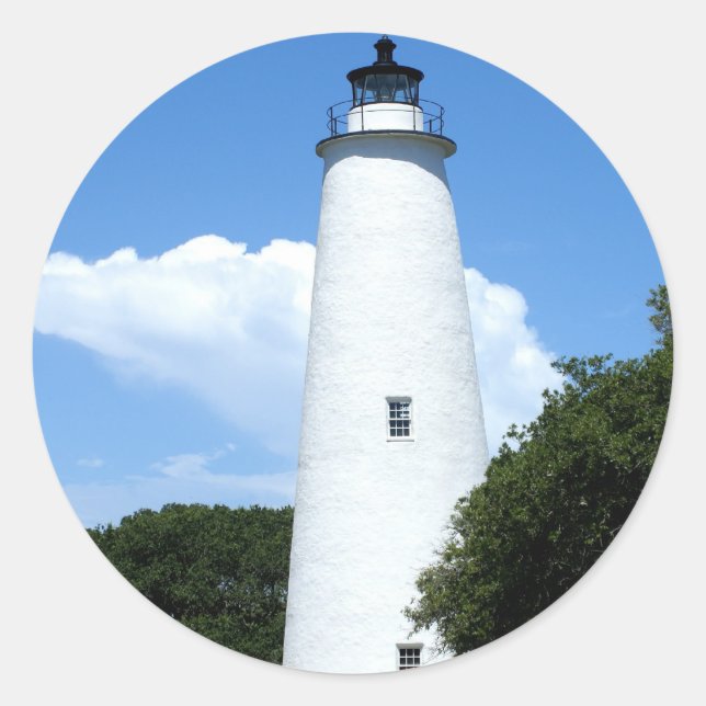 Sticker Rond Phare d'Ocracoke (Devant)