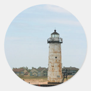 Sticker Rond Phare du lac Michigan