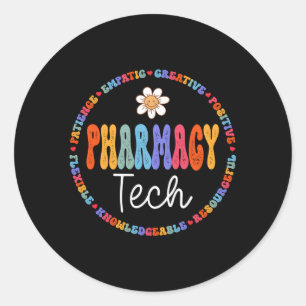 Sticker Rond Pharm Tech Technicien en pharmacie Étudiant Médica