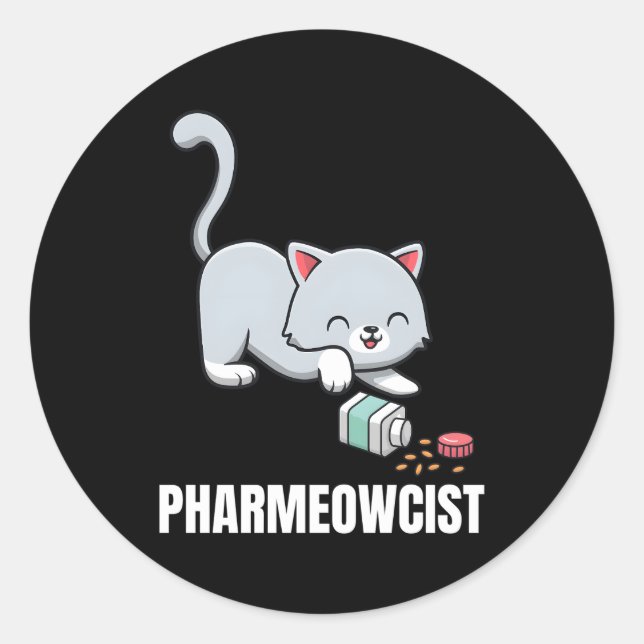 Sticker Rond Pharmacie Cat Pharmacy (Devant)