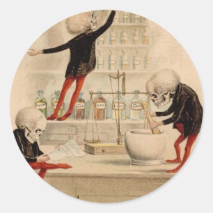Sticker Rond Pharmacie squelettique