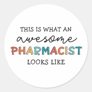 Sticker Rond Pharmacien Drôle Drôle Awesome Cadeaux Pharmaciens
