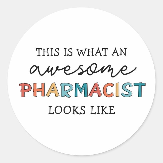 Sticker Rond Pharmacien Drôle Drôle Awesome Cadeaux Pharmaciens (Devant)