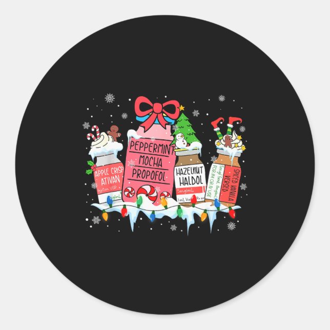 Sticker Rond Pharmacy Crew Christmas Pharmacist Medicine Reinde (Devant)
