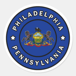 Sticker Rond Philadelphie Pennsylvanie