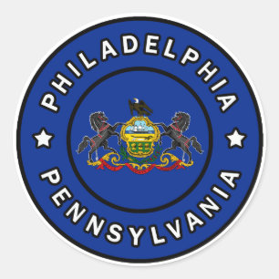Sticker Rond Philadelphie Pennsylvanie
