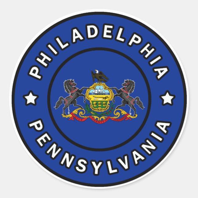 Sticker Rond Philadelphie Pennsylvanie (Devant)