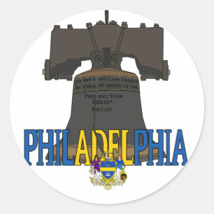 Sticker Rond Philadelphie Pennsylvanie Liberty Bell