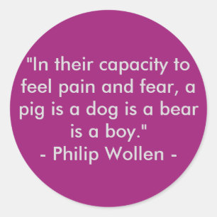 Sticker Rond Philip Wollen Citation - militant des droits des a