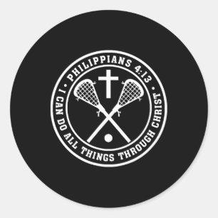 Sticker Rond Philippiens 413 Christian Lacrosse Cross Jesus Sav