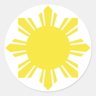 Sticker Rond Philippin Sun - jaune
