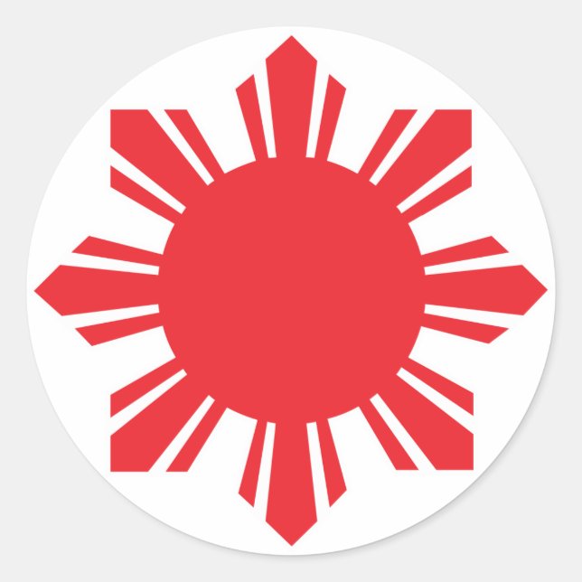 Sticker Rond Philippin Sun - rouge (Devant)