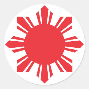Sticker Rond Philippin Sun - rouge
