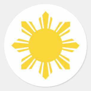 Sticker Rond Philippine Sun, Pinoy Sun, Filipino Sun