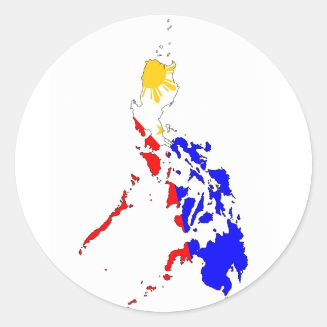 Sticker Rond philippines drapeau du pays forme silhouette (Devant)