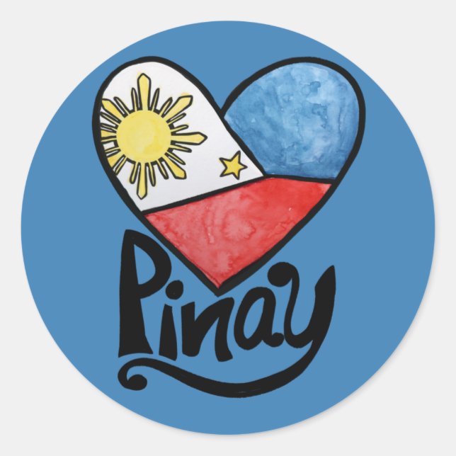 Sticker Rond Philippines Drapeau philippin Pinay (Devant)